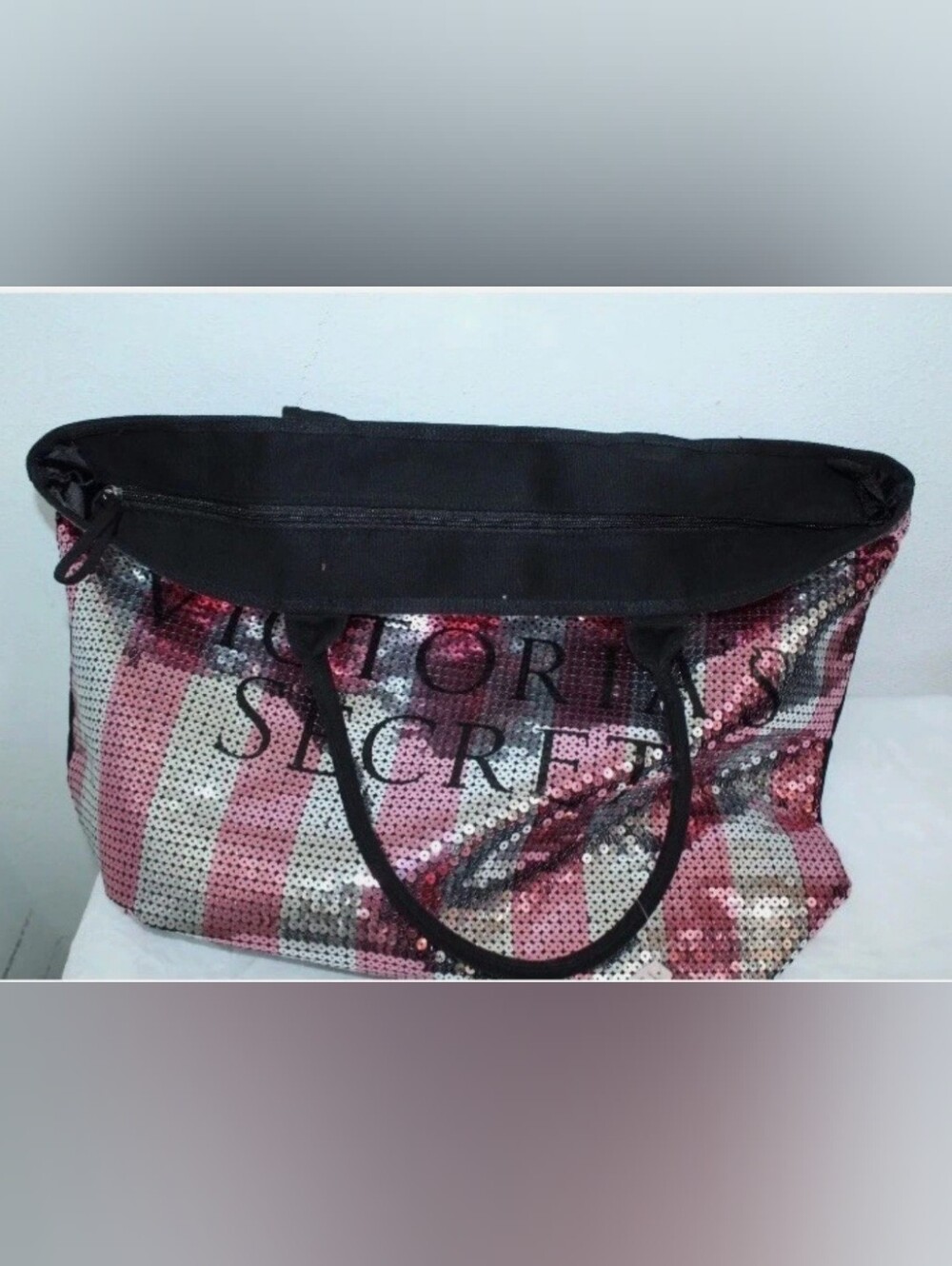 Victoria's Secret Iridescent Pink Sequin Tote - Picture 4 of 5